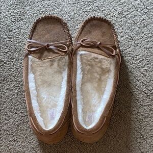 Stars Above Tan Moccasin Slippers
